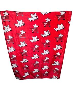 Red Target Dog Print Plush Throw Blanket